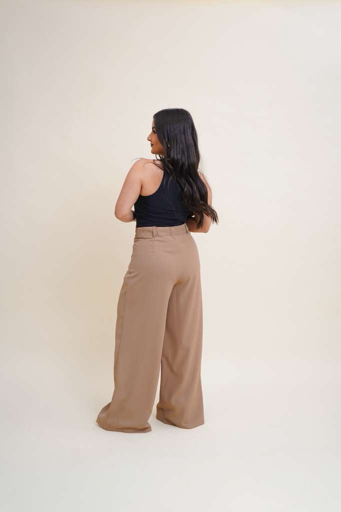 Pantalon Ancho Café Claro - Corporate Girl 2.0